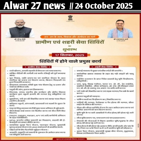 24 अक्टूबर 2025,ग्राम पंचायत पाटा में ग्रामीण सेवा शिविर का आयोजन किया जायेगा जिसमे समस्त विभागो की उपस्थिति रहेगी। कृपया शिविर मे पधार कर लाभ प्राप्त करे। 20251023 172321.jpg